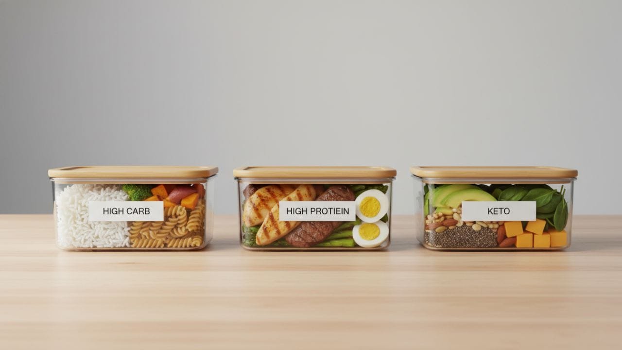 healthy meal prep setup